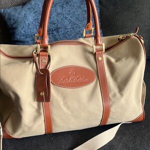 Brooks Brothers Tan and Brown travel Bag